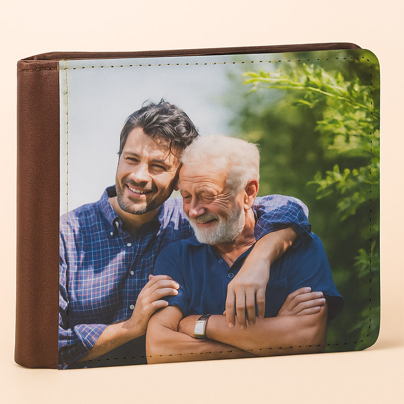 Regalos personalizados: Regalos con nombre: Billetera para hombre personalizada con foto