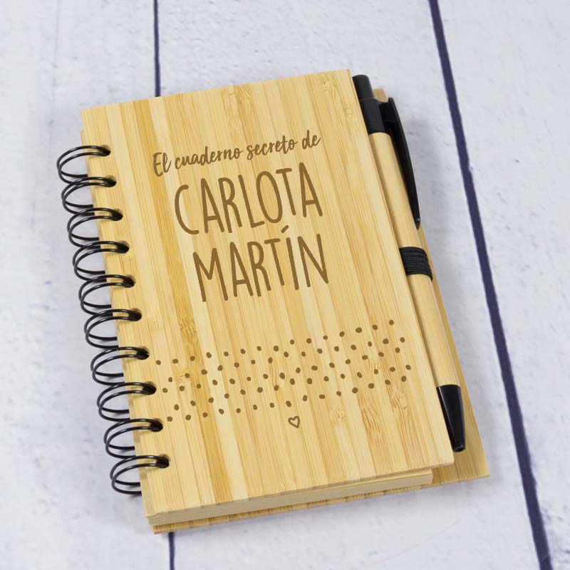 Regalos personalizados: Regalos con nombre: Bloc de notas secreto personalizado