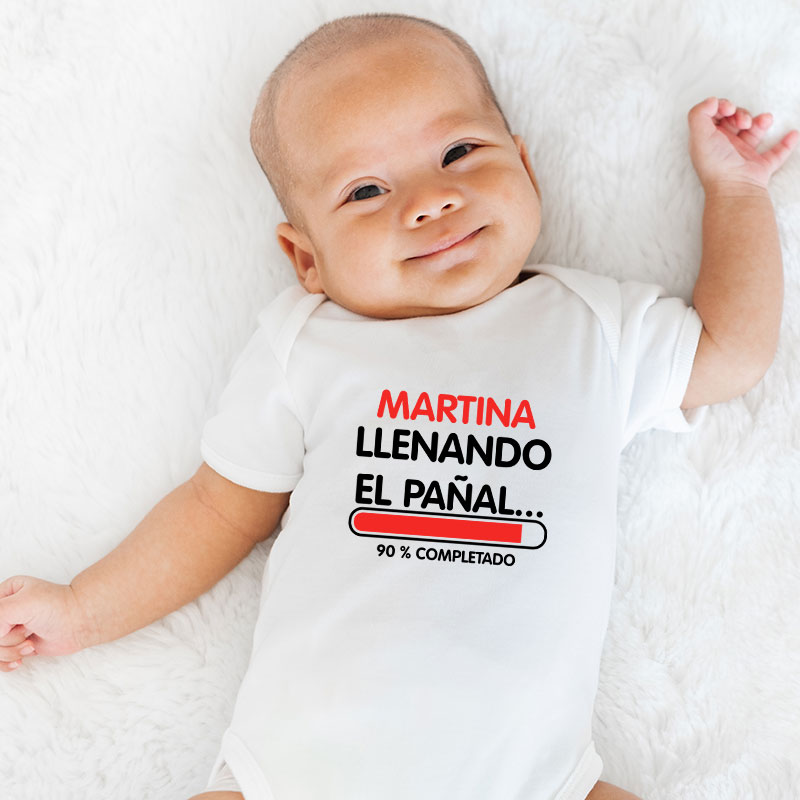 Regalos personalizados: Regalos con nombre: Body personalizado "llenando el pañal"