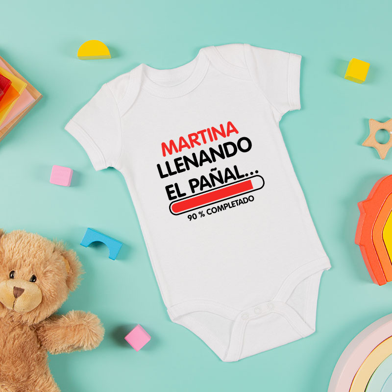 Regalos personalizados: Regalos con nombre: Body personalizado "llenando el pañal"