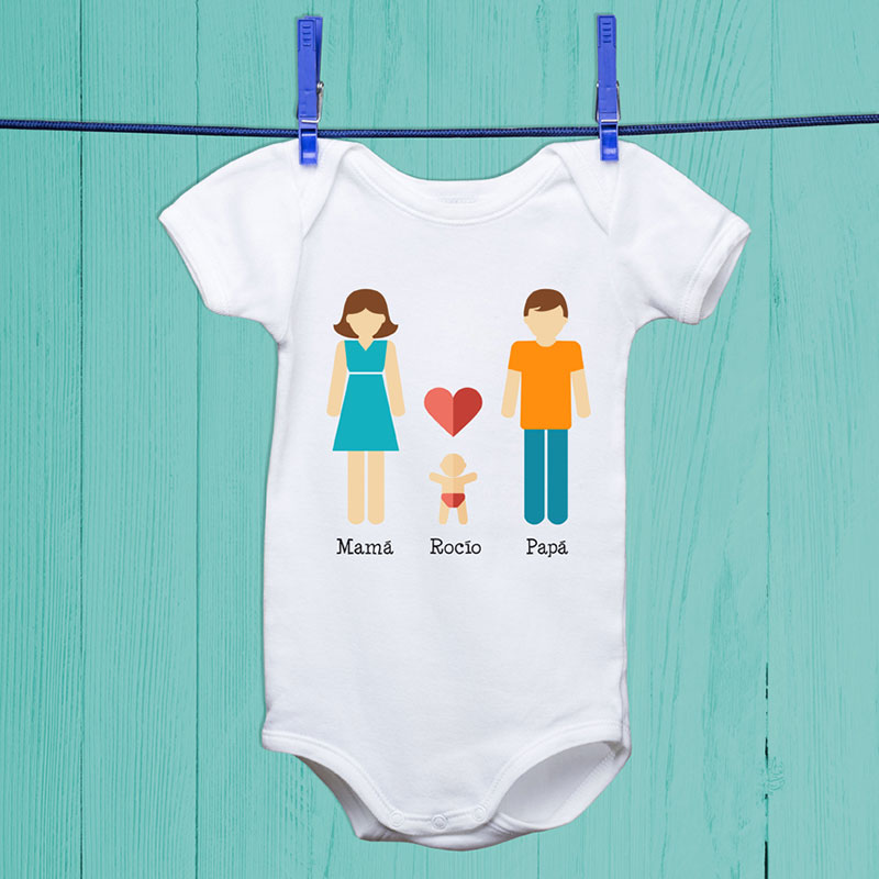 Regalos personalizados: Regalos con nombre: Body BIO infantil familia personalizada