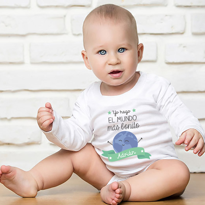 Regalos personalizados: Regalos con nombre: Body BIO personalizado el mundo más bonito Regalos personalizados: Regalos con nombre: Body BIO personalizado el mundo más bonito