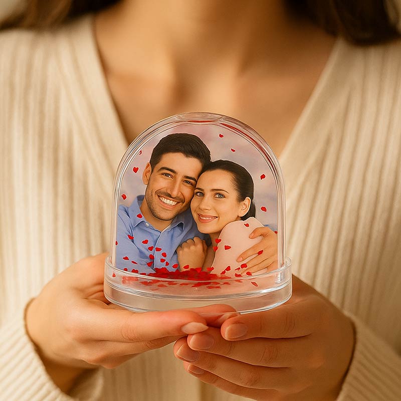 Regalos personalizados: Bola de nieve personalizada corazones rojos: Bola de nieve personalizada corazones rojos