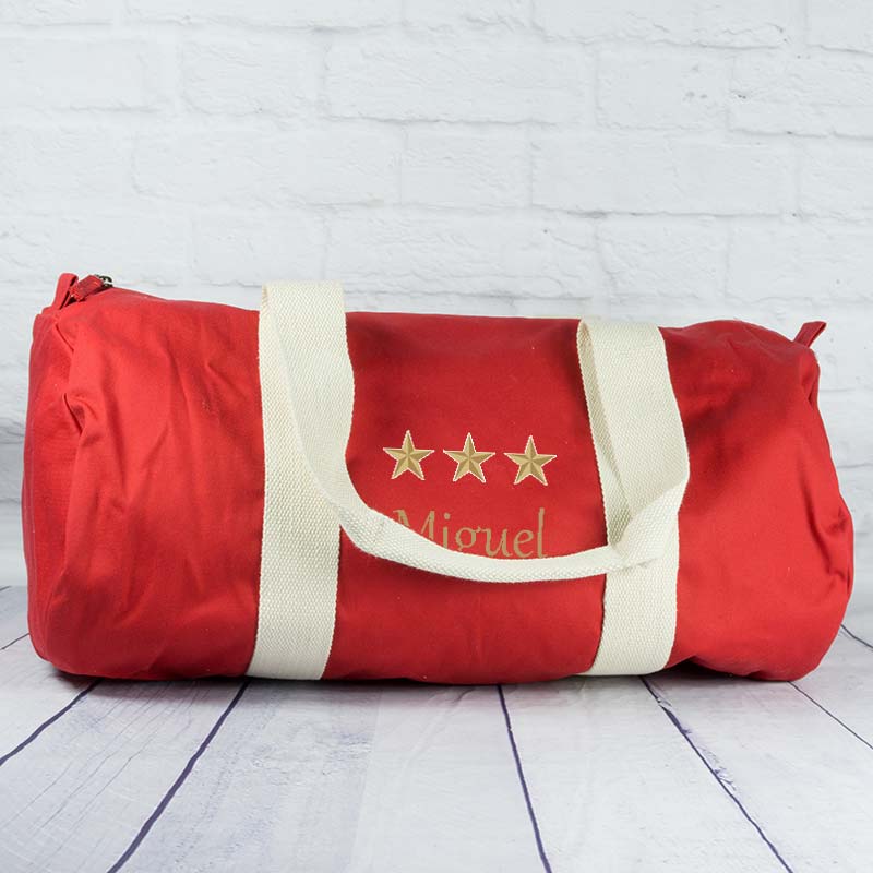 Regalos personalizados: Regalos bordados: Bolsa de deporte BIO bordada con estrellas