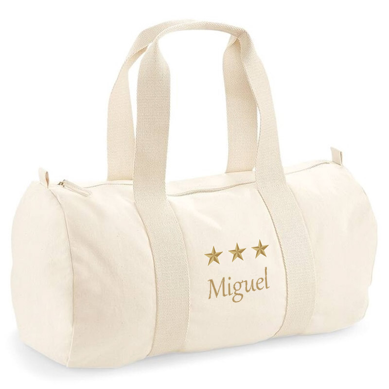 Regalos personalizados: Regalos bordados: Bolsa de deporte BIO bordada con estrellas