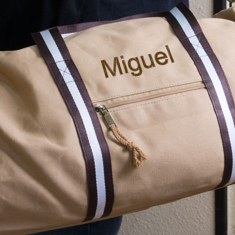 Regalos personalizados: Regalos bordados: Bolsa de viaje vintage personalizada