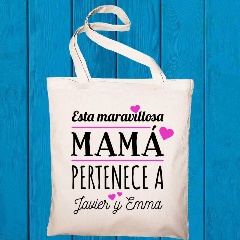 Regalos personalizados: Regalos con nombre: Bolsa tote bag personalizada 'Mamá'