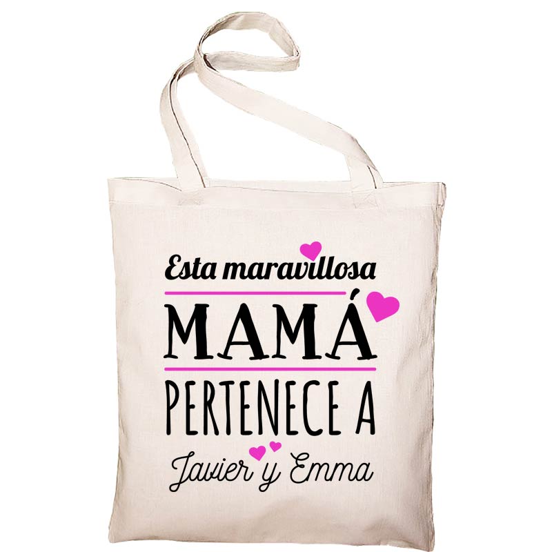 Regalos personalizados: Regalos con nombre: Bolsa tote bag personalizada 'Mamá'