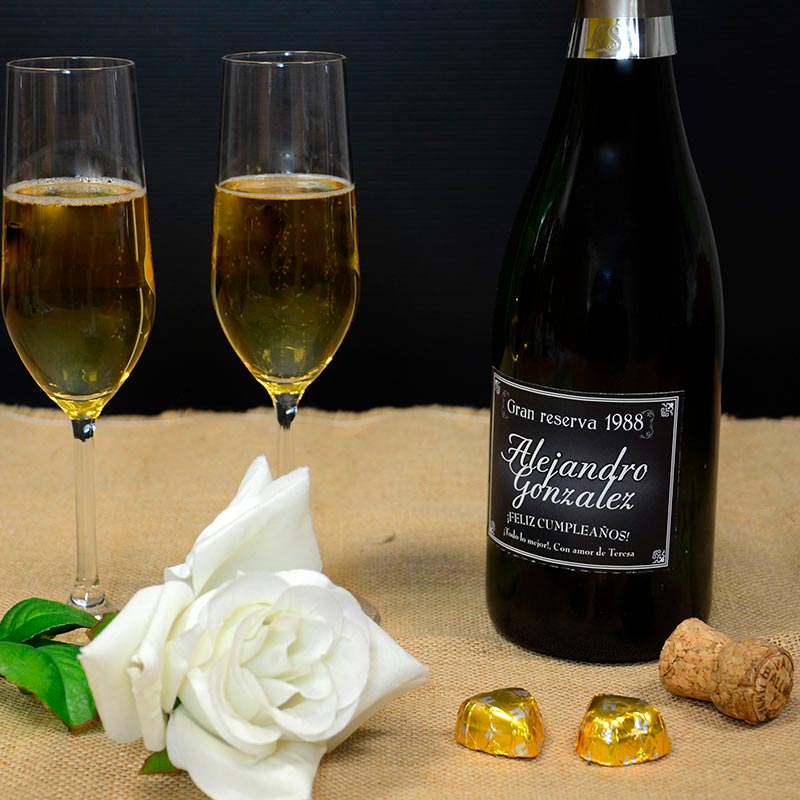 Regalos personalizados: Bebidas personalizadas: Botella de champán Gran Reserva 