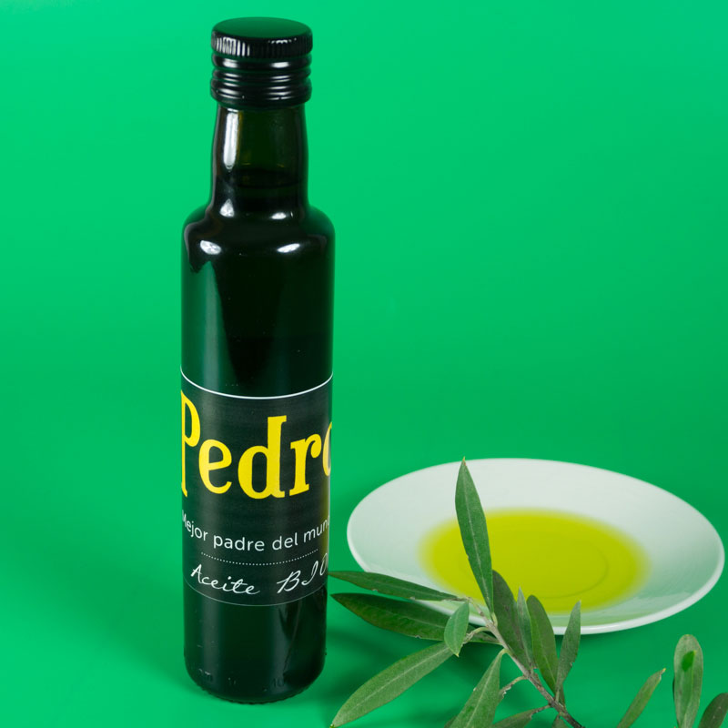 Regalos personalizados: Regalos con nombre: Botella de aceite de oliva BIO personalizada