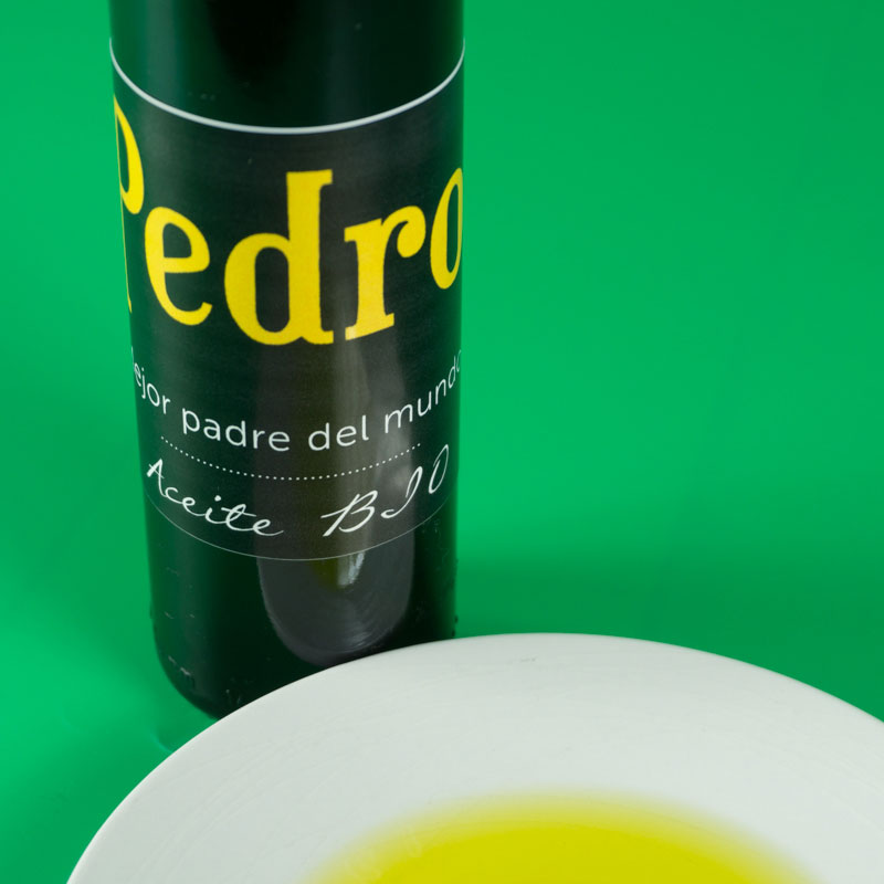 Regalos personalizados: Regalos con nombre: Botella de aceite de oliva BIO personalizada