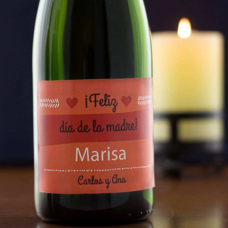 Regalos personalizados: Bebidas personalizadas: Botella de champán "Día de la Madre"