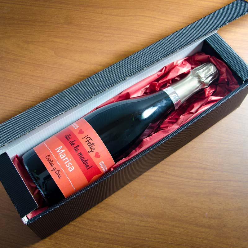 Regalos personalizados: Bebidas personalizadas: Botella de champán "Día de la Madre"