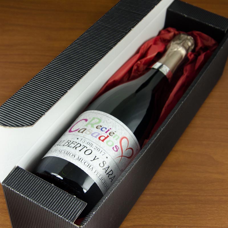 Regalos personalizados: Bebidas personalizadas: Botella de champán especial boda