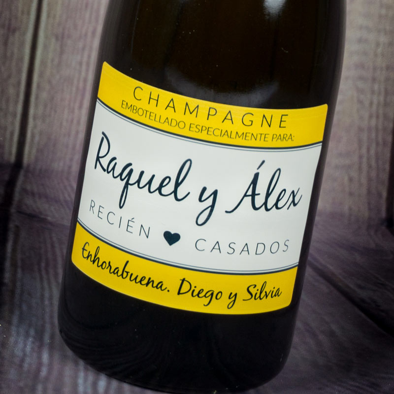 Regalos personalizados: Bebidas personalizadas: Botella de champán para boda