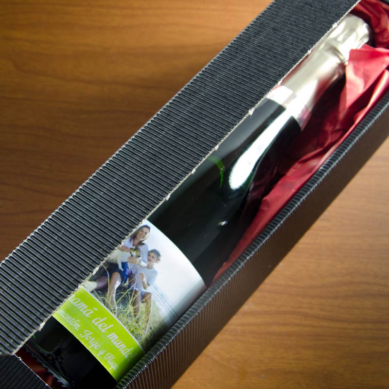 Regalos personalizados: Bebidas personalizadas: Botella de champán para madre