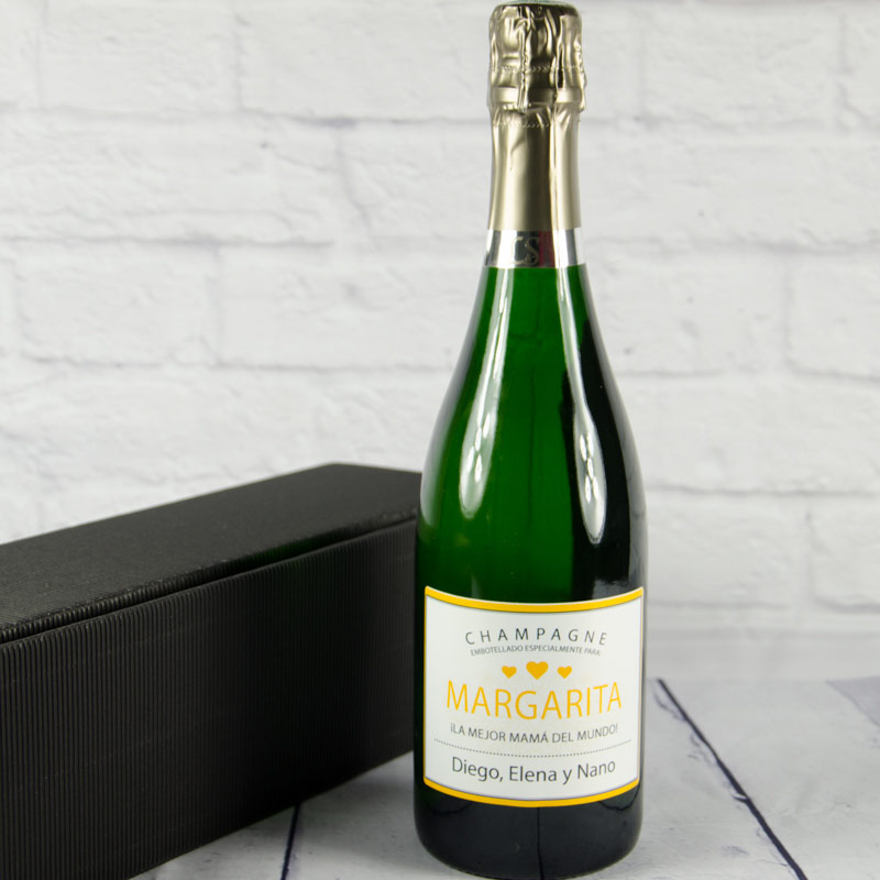 Regalos personalizados: Bebidas personalizadas: Botella de champán personalizada Mamá