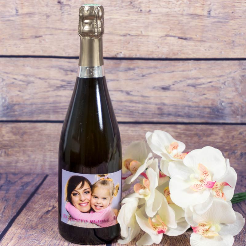 Regalos personalizados: Bebidas personalizadas: Botella de champán Te quiero mamá