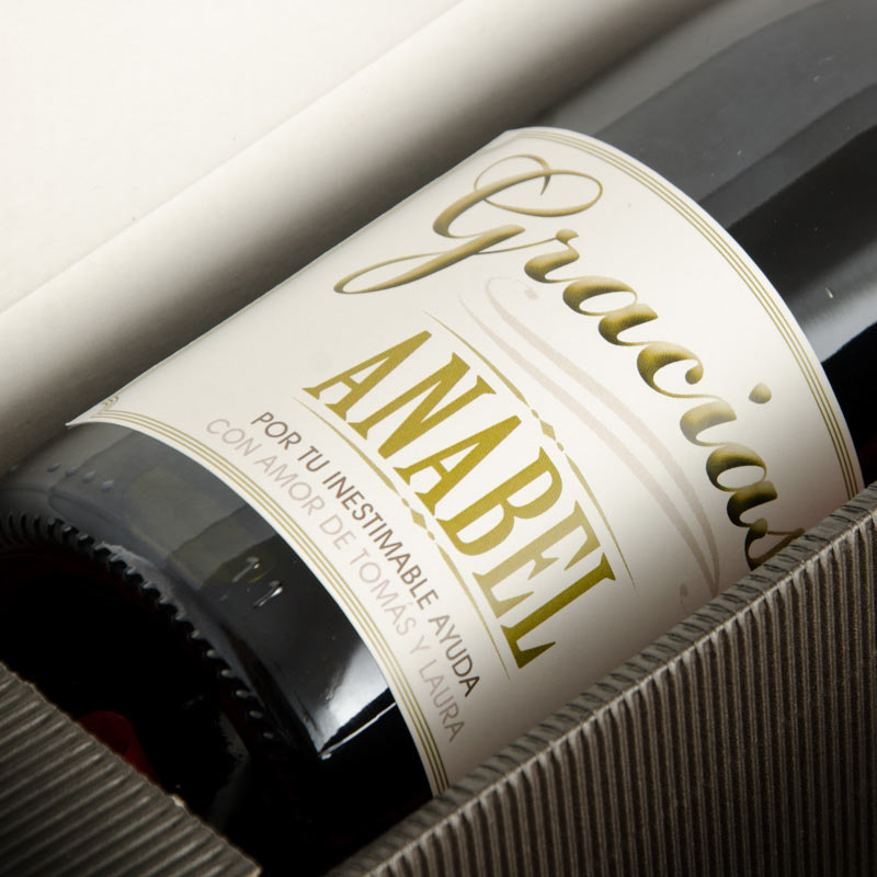 Regalos personalizados: Bebidas personalizadas: Botella de vino "Agradecimiento" Regalos personalizados: Bebidas personalizadas: Botella de vino "Agradecimiento"