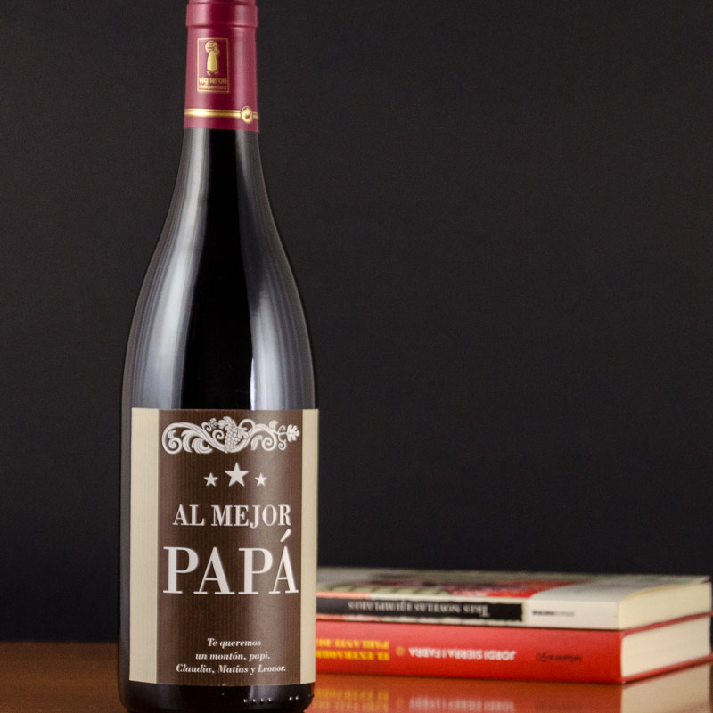 Regalos personalizados: Bebidas personalizadas: Botella de vino al mejor Papá