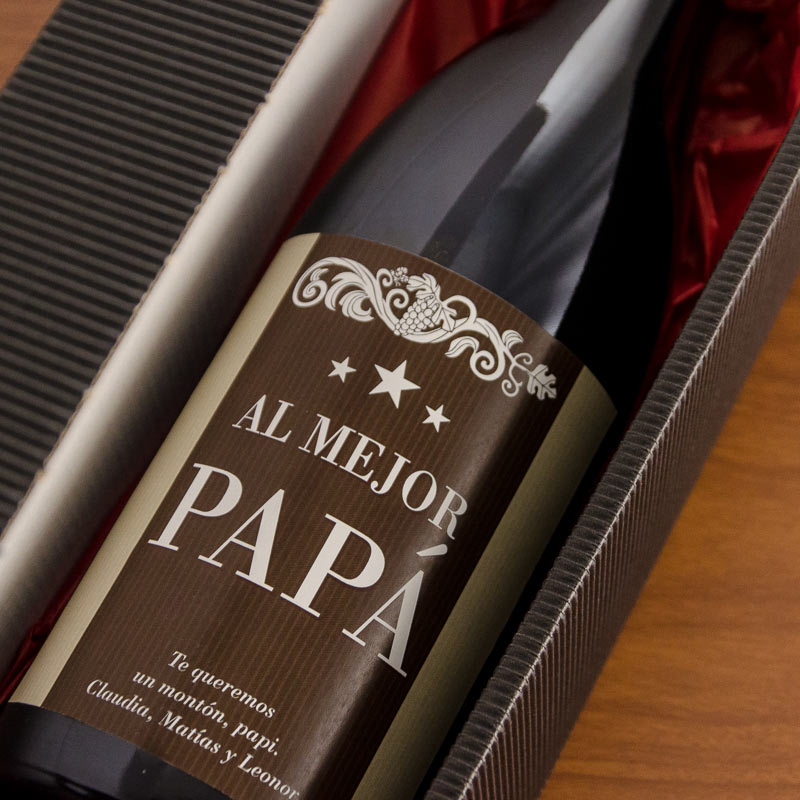 Regalos personalizados: Bebidas personalizadas: Botella de vino al mejor Papá Regalos personalizados: Bebidas personalizadas: Botella de vino al mejor Papá