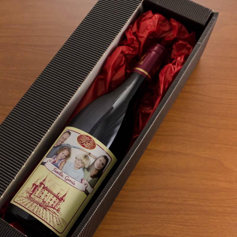 Regalos personalizados: Bebidas personalizadas: Botella de vino elegante