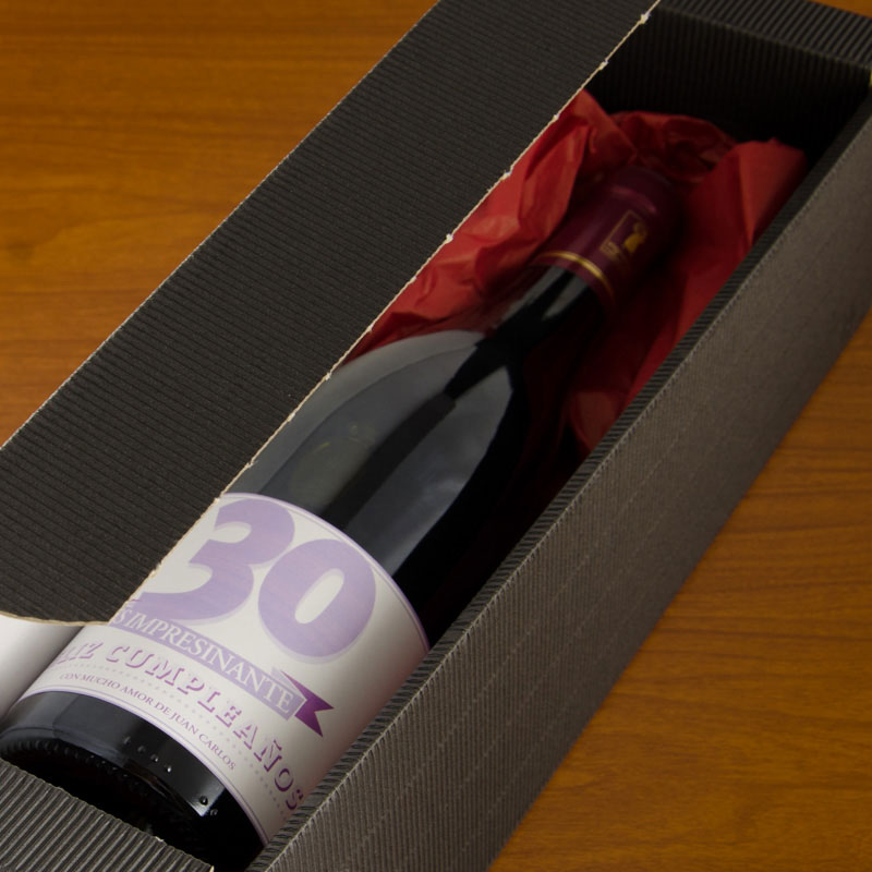 Regalos personalizados: Bebidas personalizadas: Botella de vino especial 30 años