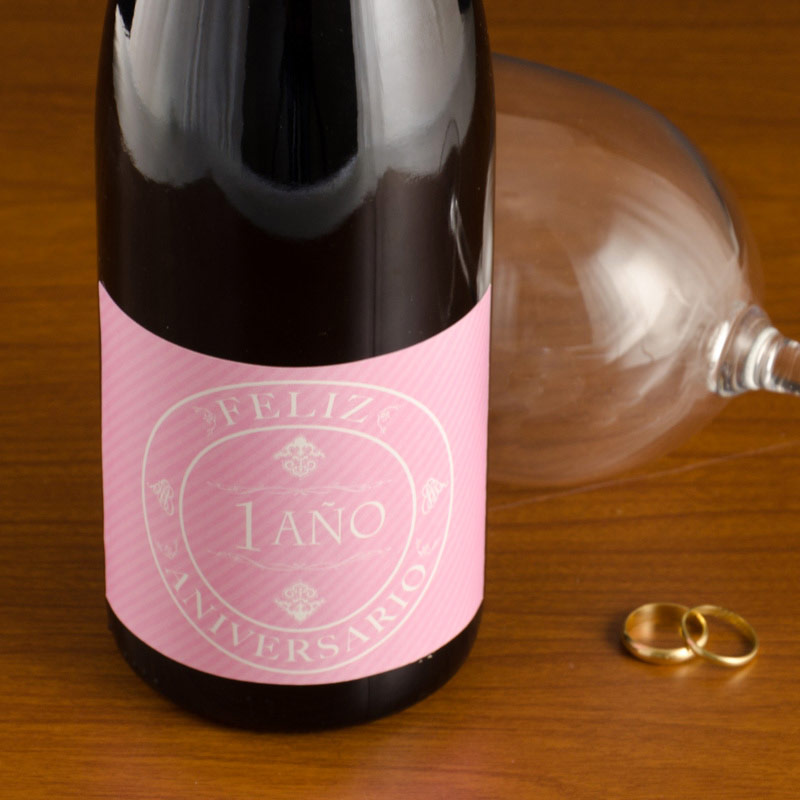 Regalos personalizados: Bebidas personalizadas: Botella de vino especial aniversarios
