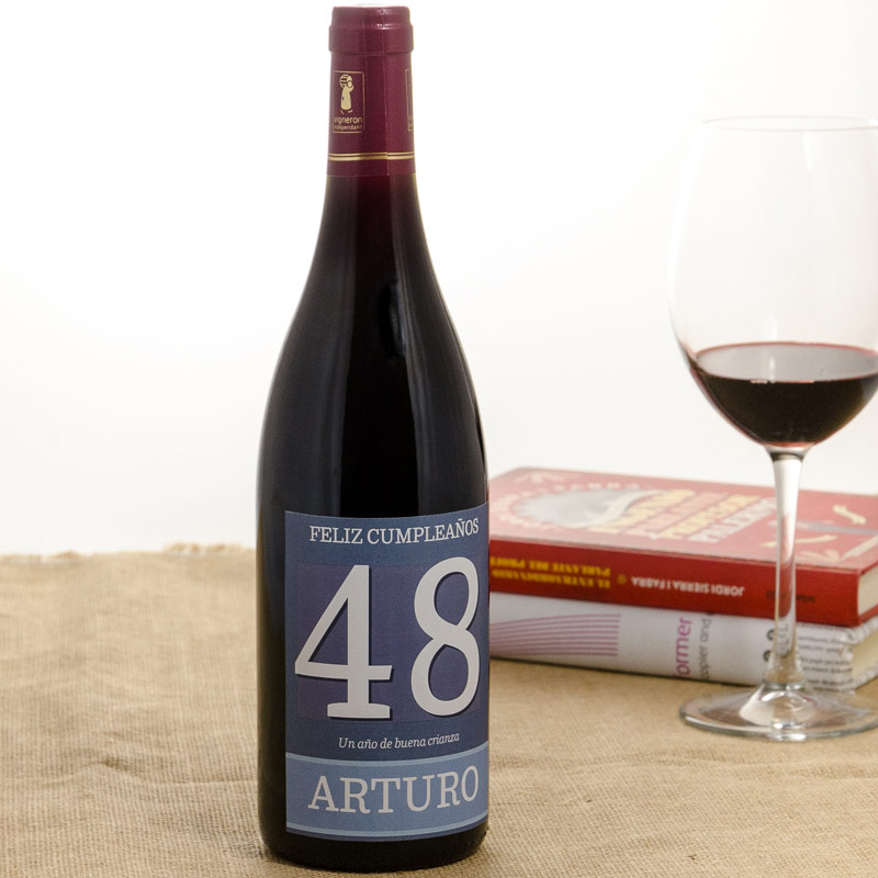 Regalos personalizados: Bebidas personalizadas: Botella de vino especial cumpleaños