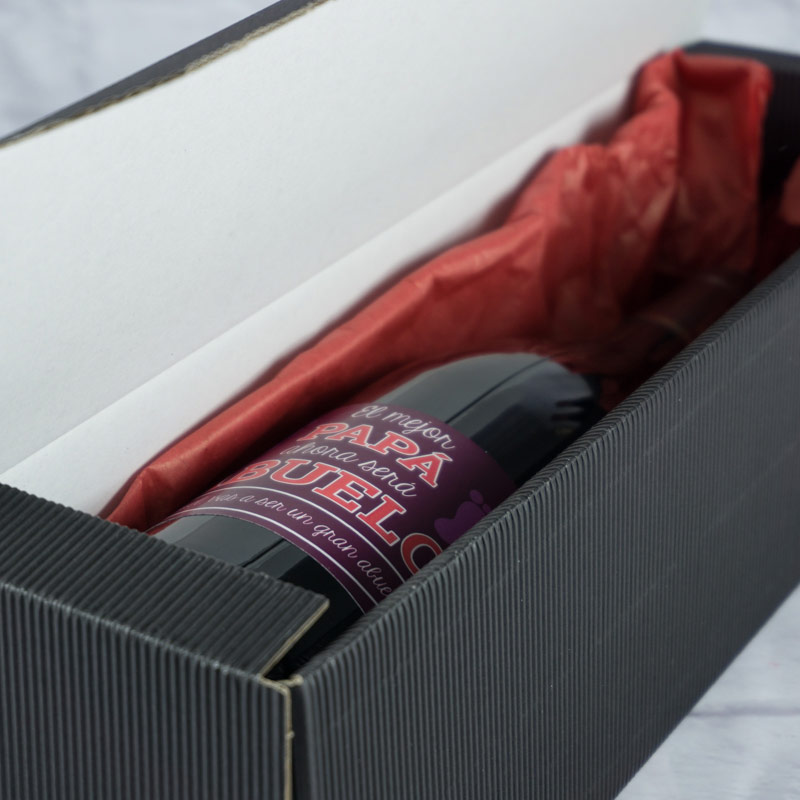 Regalos personalizados: Bebidas personalizadas: Botella de vino para abuelo personalizada