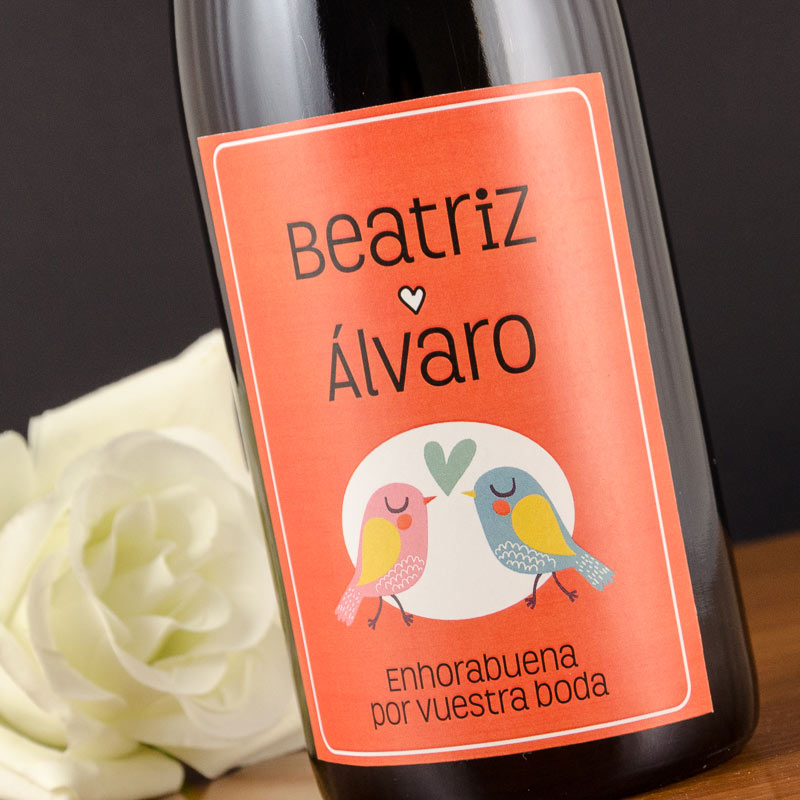 Regalos personalizados: Bebidas personalizadas: Botella de vino para bodas