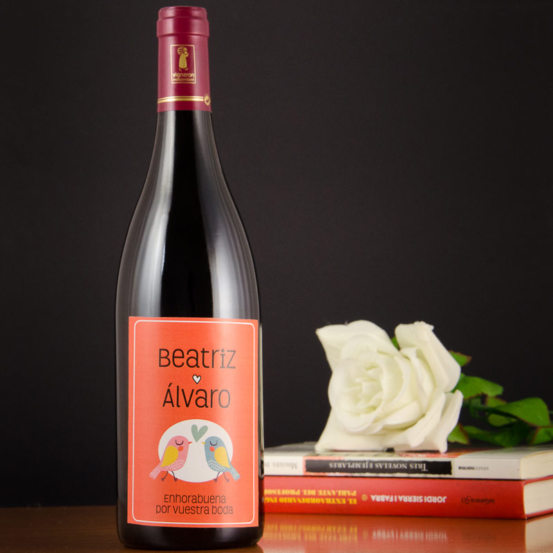 Regalos personalizados: Bebidas personalizadas: Botella de vino para bodas