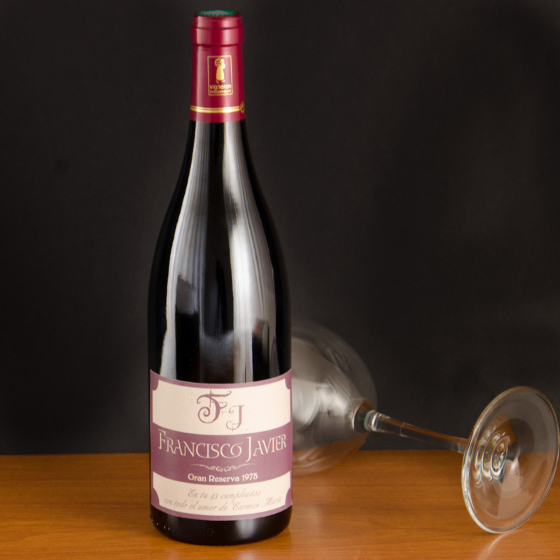 Regalos personalizados: Bebidas personalizadas: Botella de vino para cumplea&ntilde;os