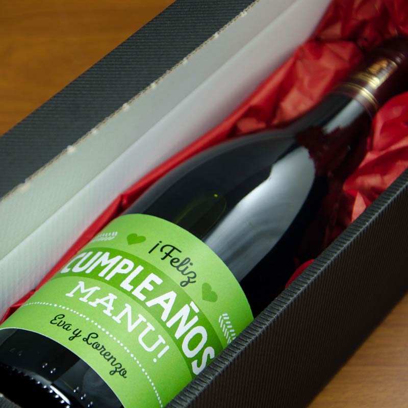 Regalos personalizados: Bebidas personalizadas: Botella de vino para cumpleaños personalizada