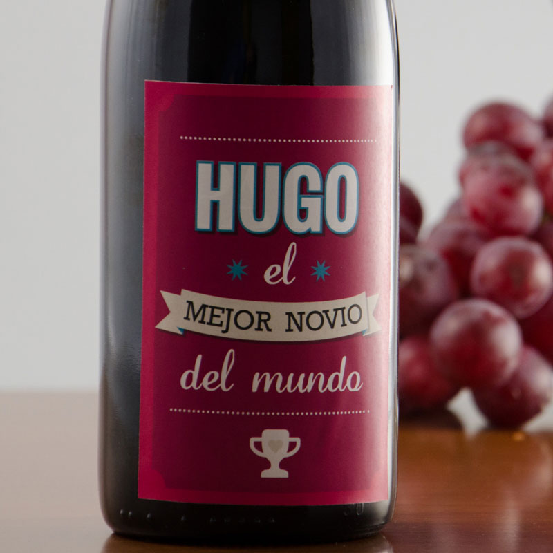 Regalos personalizados: Bebidas personalizadas: Botella de vino para el mejor novio