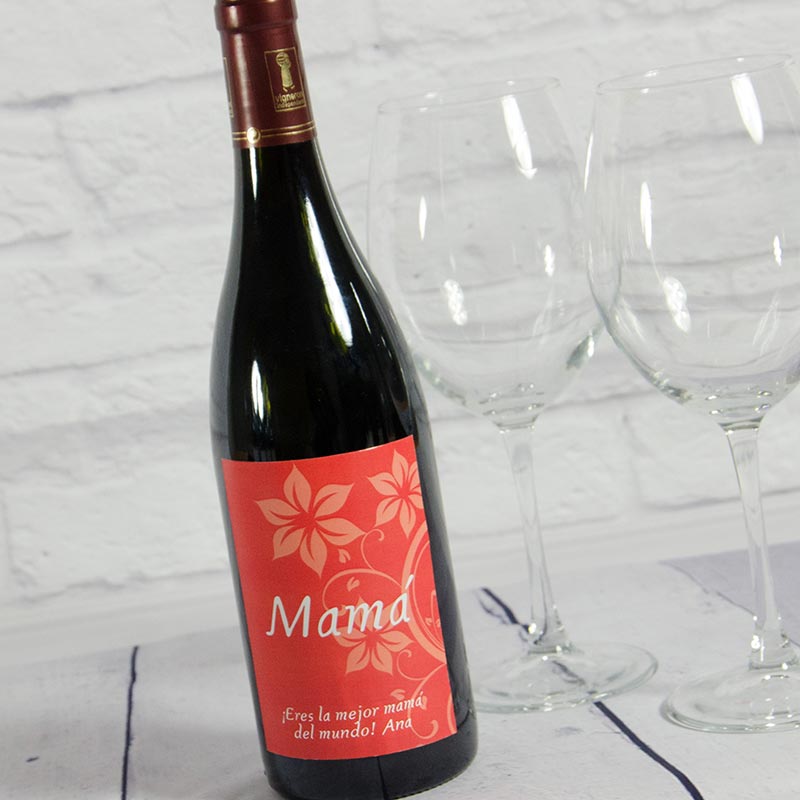 Regalos personalizados: Bebidas personalizadas: Botella de vino para la mejor madre