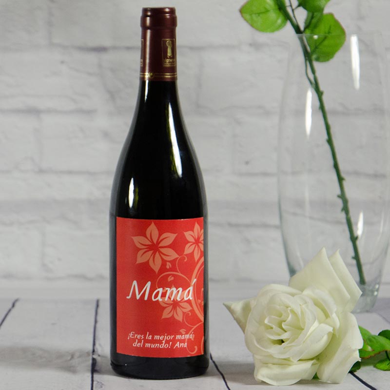 Regalos personalizados: Bebidas personalizadas: Botella de vino para la mejor madre