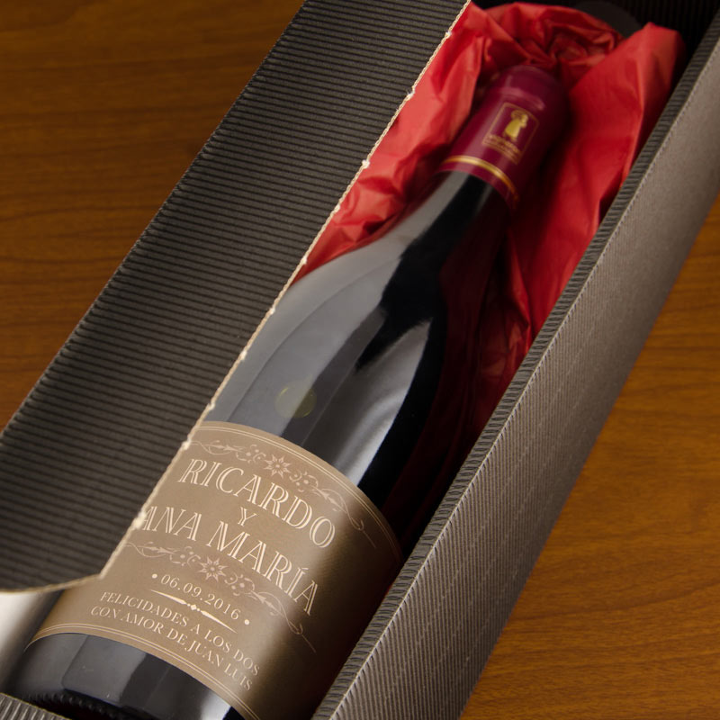 Regalos personalizados: Bebidas personalizadas: Botella de vino para regalar