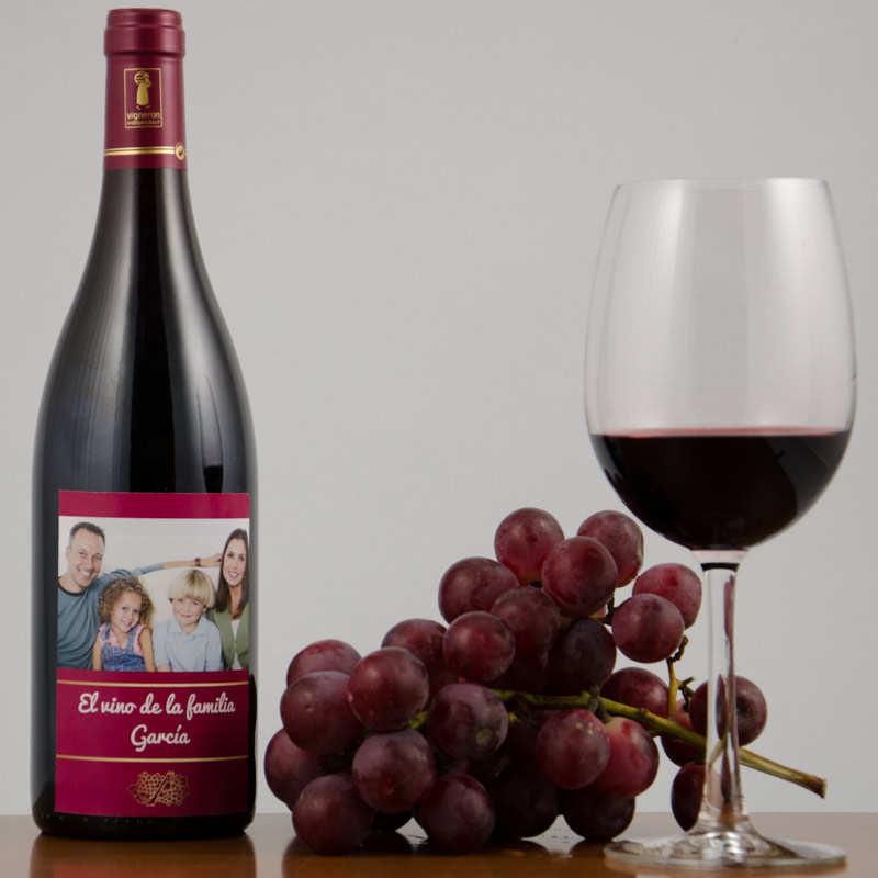 Regalos personalizados: Bebidas personalizadas: Botella de vino personalizada