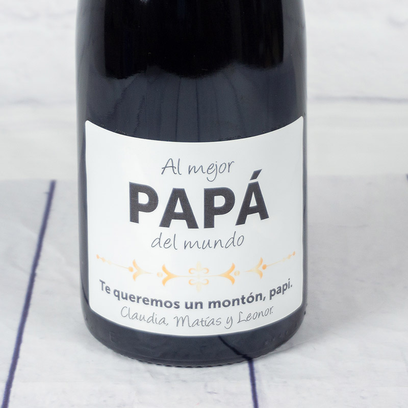 Regalos personalizados: Bebidas personalizadas: Botella de vino personalizada al mejor Papá