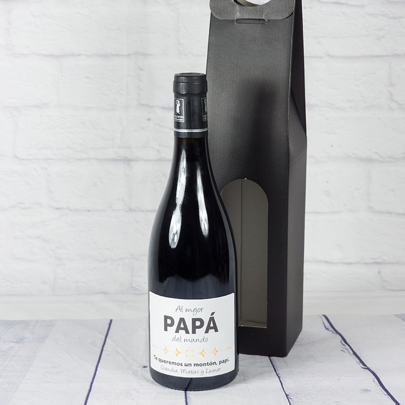 Regalos personalizados: Bebidas personalizadas: Botella de vino personalizada al mejor Papá