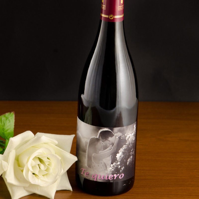 Regalos personalizados: Bebidas personalizadas: Botella de vino personalizada con foto