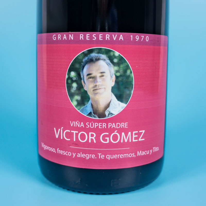 Botella de vino personalizada con tu foto