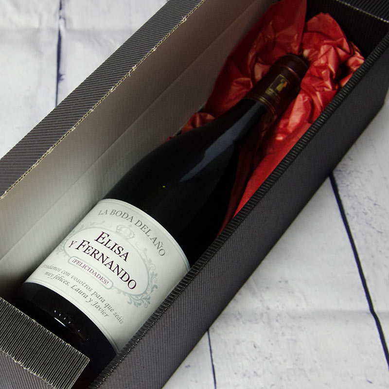 Regalos personalizados: Bebidas personalizadas: Botella de vino personalizada para Boda