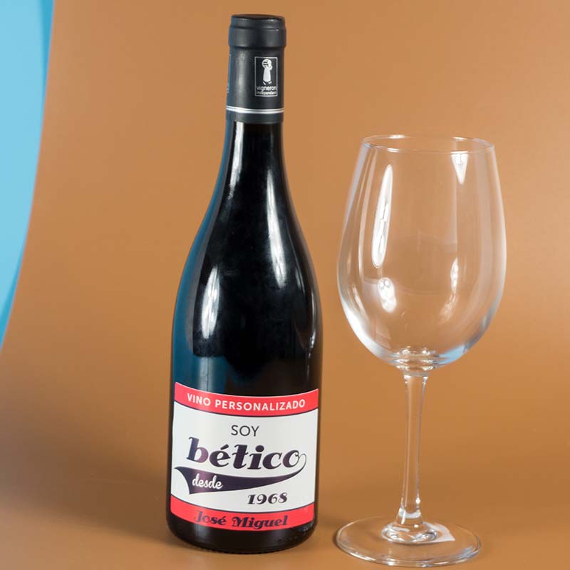 Regalos personalizados: Bebidas personalizadas: Botella de vino personalizada para futboleros