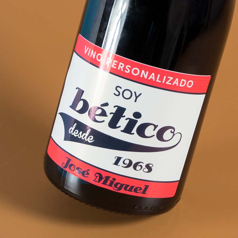 Regalos personalizados: Bebidas personalizadas: Botella de vino personalizada para futboleros