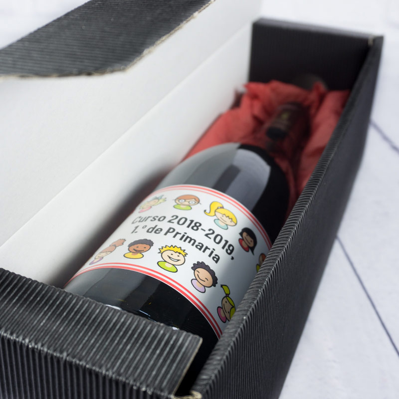 Regalos personalizados: Bebidas personalizadas: Botella de vino personalizada para profe