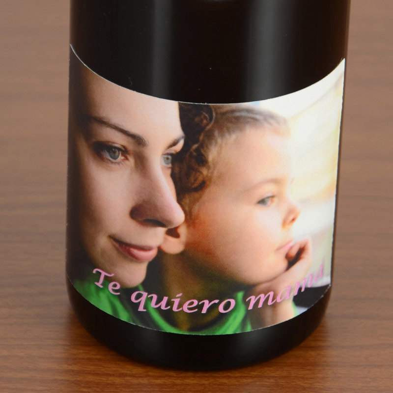 Regalos personalizados: Bebidas personalizadas: Botella de vino te quiero con foto