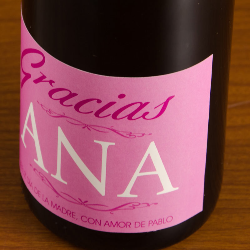 Regalos personalizados: Bebidas personalizadas: Botella de vino para mujer Gracias