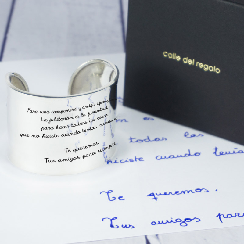 Regalos personalizados: Joyas personalizadas: Brazalete de plata personalizado